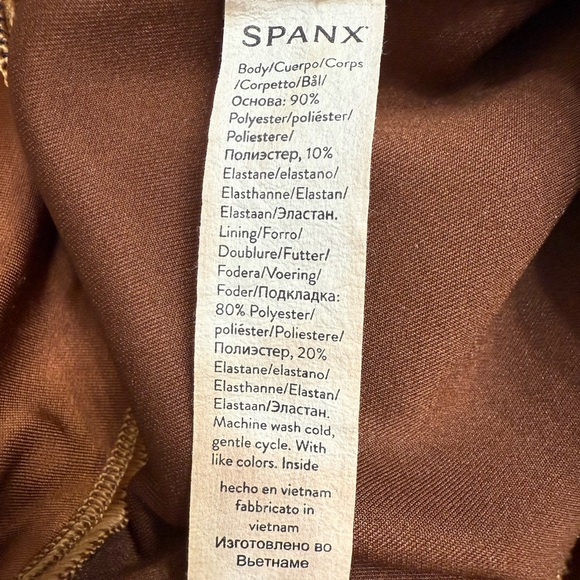 SPANX Faux Suede Leggings Rich Caramel Medium EUC - Picture 6 of 7